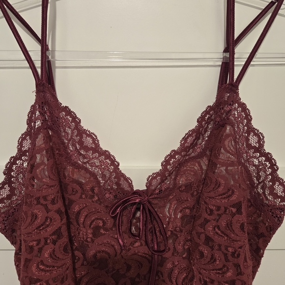 Delicates Lace Wine Chemise - Picture 2 of 4